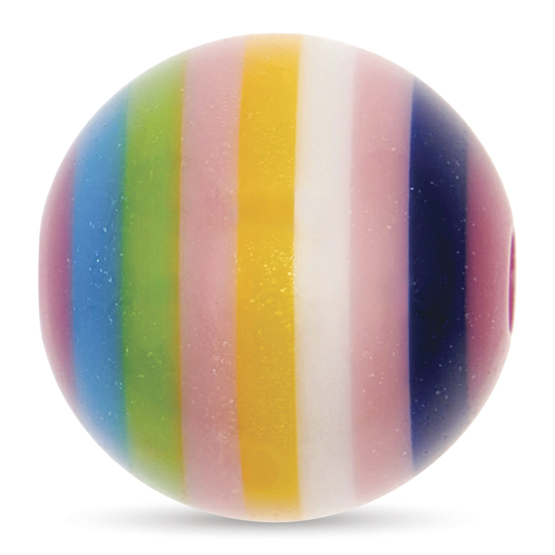 Open in modal - Rico Design Itoshii Plastic Bead - Striped Pearl, Pink Mix, 15 mm Dia.