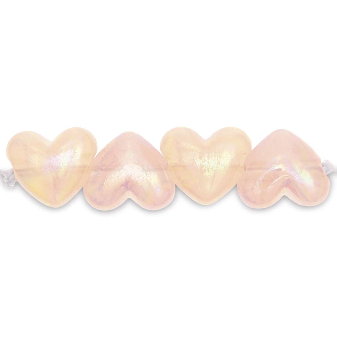 Open in modal - Rico Design Itoshii Plastic Heart Beads - Holographic Rose