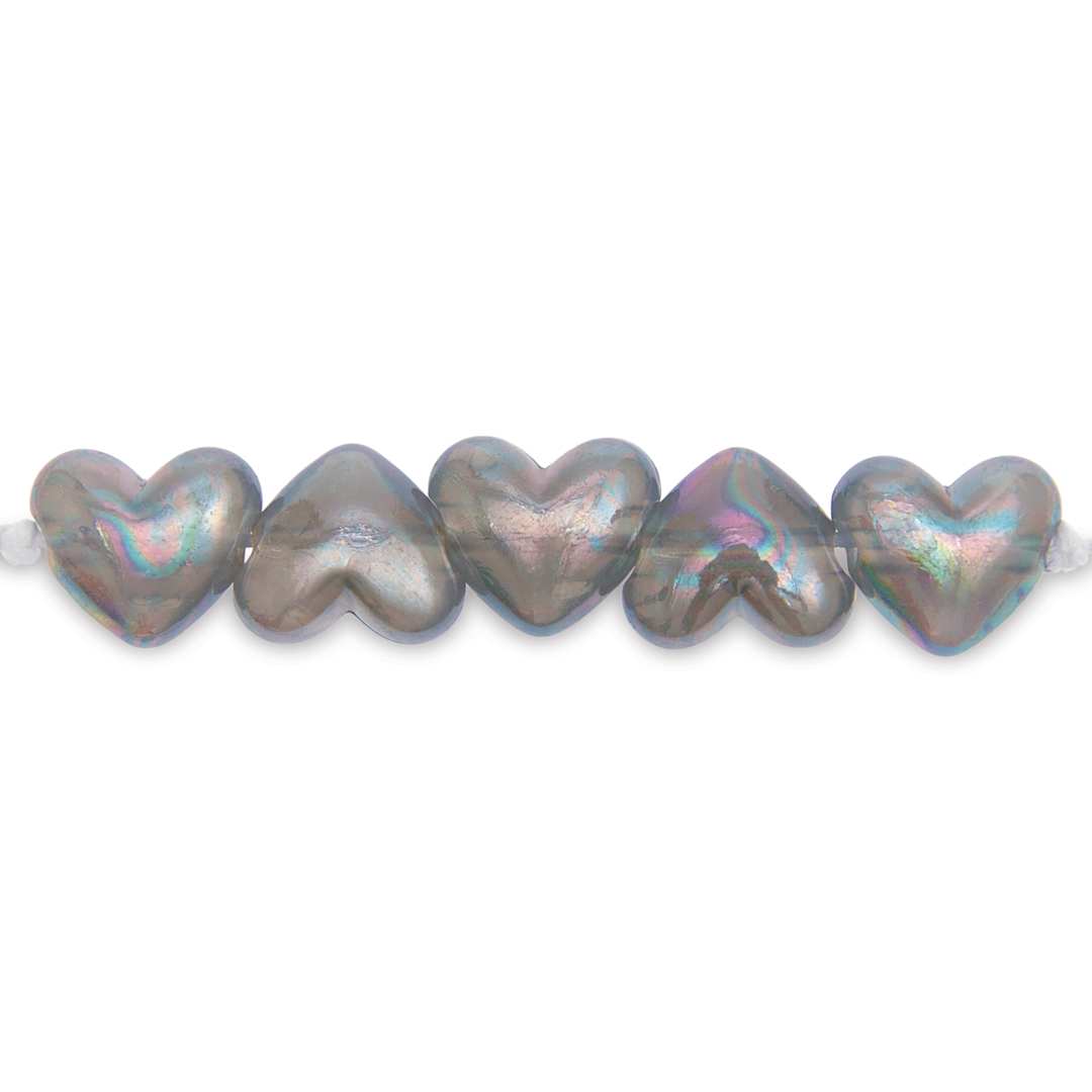 Open in modal - Rico Design Itoshii Plastic Heart Beads - Holographic Gray