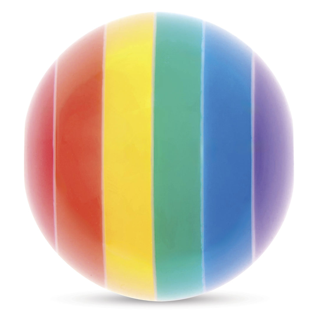 Open in modal - Rico Design Itoshii Plastic Bead - Striped Pearl, Rainbow, 18 mm Dia.