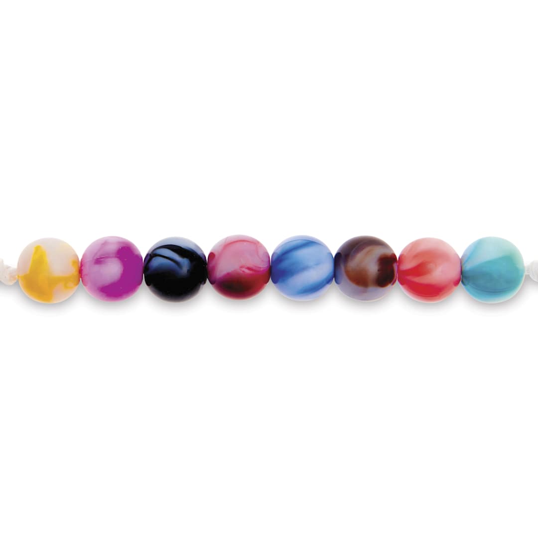 Open in modal - Rico Design Itoshii Plastic Beads - Multicolor Tie-Dye, 8 mm Dia.