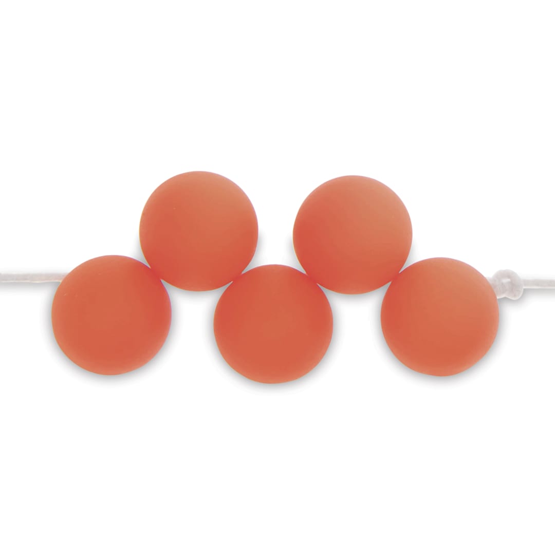 Open in modal - Rico Design Itoshii Plastic Beads - Asymmetrical, Neon Orange, 8 mm Dia.