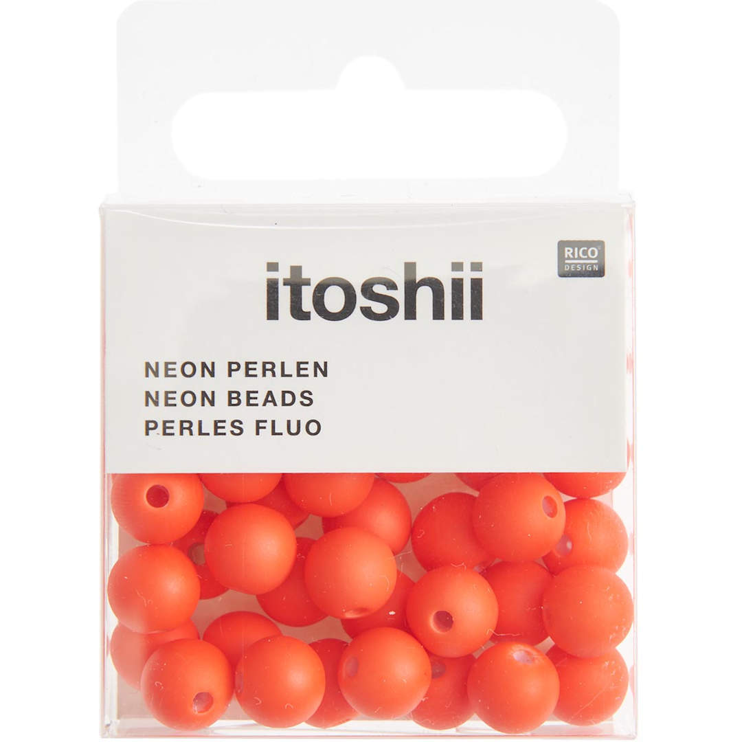 Open in modal - BEADS PLSTC 8MM NEON ORG 40PK