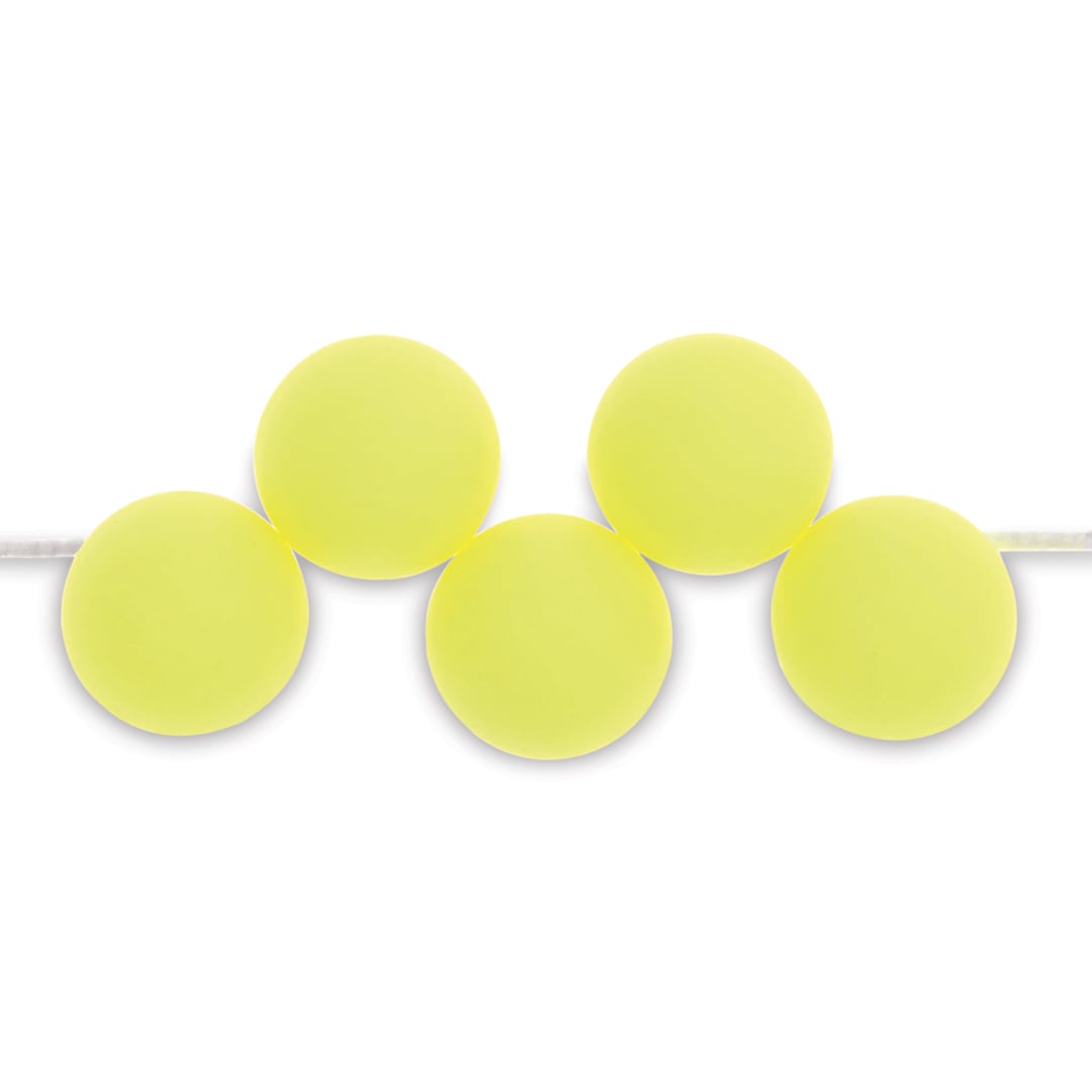 Open in modal - Rico Design Itoshii Plastic Beads - Asymmetrical, Neon Yellow, 8 mm Dia.