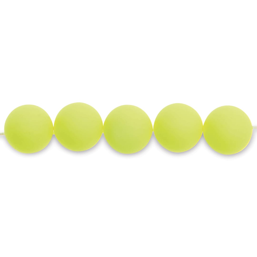 Open in modal - Rico Design Itoshii Plastic Beads - Neon Yellow, 8 mm Dia.