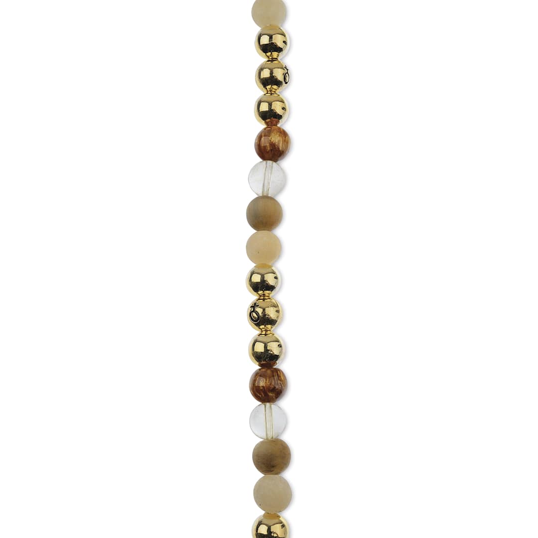 Open in modal - John Bead Solar System Glass Bead Strand - Venus, 8 mm Dia.