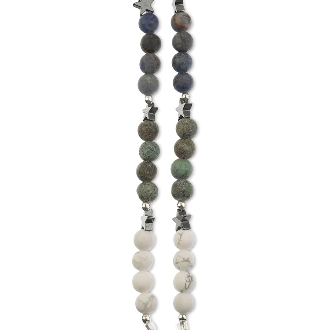 Open in modal - John Bead Solar System Glass Bead Strand - Earth, 6 mm Dia.