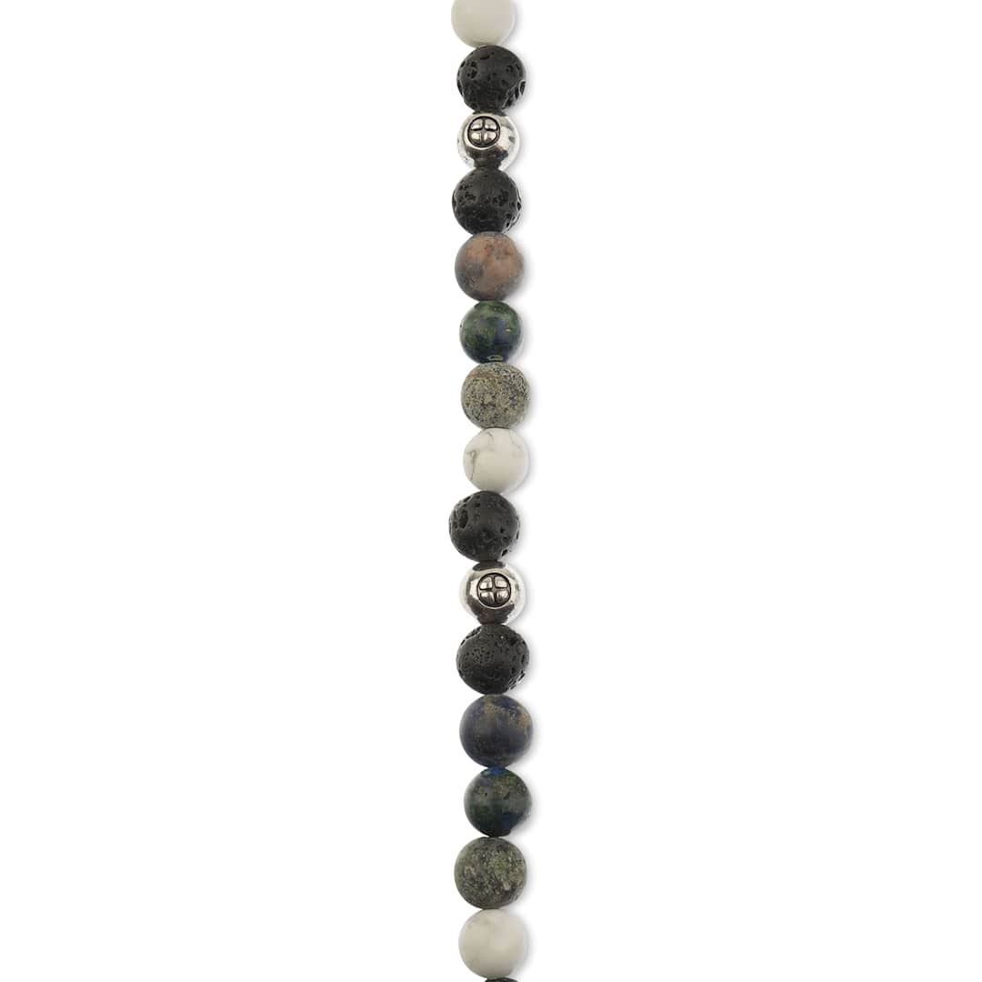 Open in modal - John Bead Solar System Glass Bead Strand - Earth, 8 mm Dia.