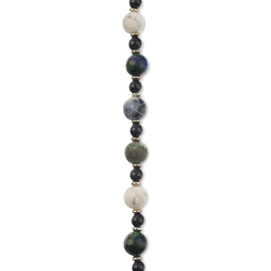 Open in modal - John Bead Solar System Glass Bead Strand - Earth, 7", 10 mm Dia.