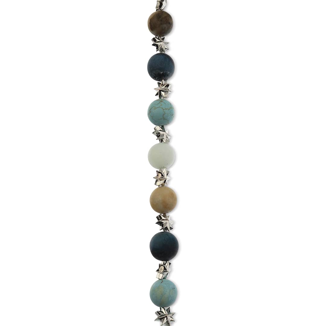 Open in modal - John Bead Solar System Glass Bead Strand - Uranus, 10 mm Dia.