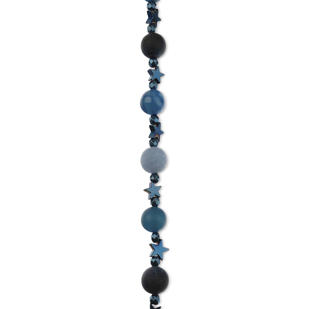 Open in modal - John Bead Solar System Glass Bead Strand - Neptune, 10 mm Dia.