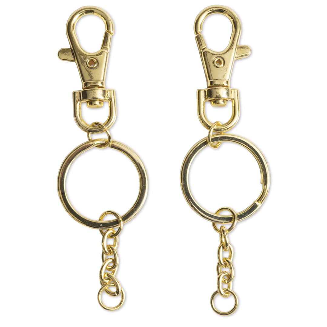 Open in modal - Jewelry Made By Me Key Rings with Lobster Clasp - Pkg of 2, Gold