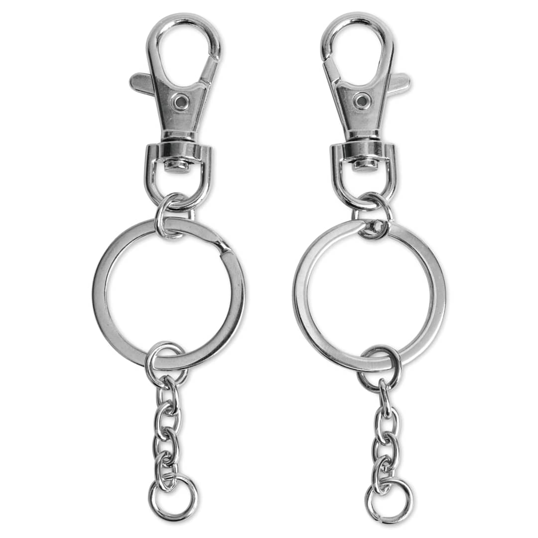 Open in modal - Jewelry Made By Me Key Rings with Lobster Clasp - Pkg of 2, Silver