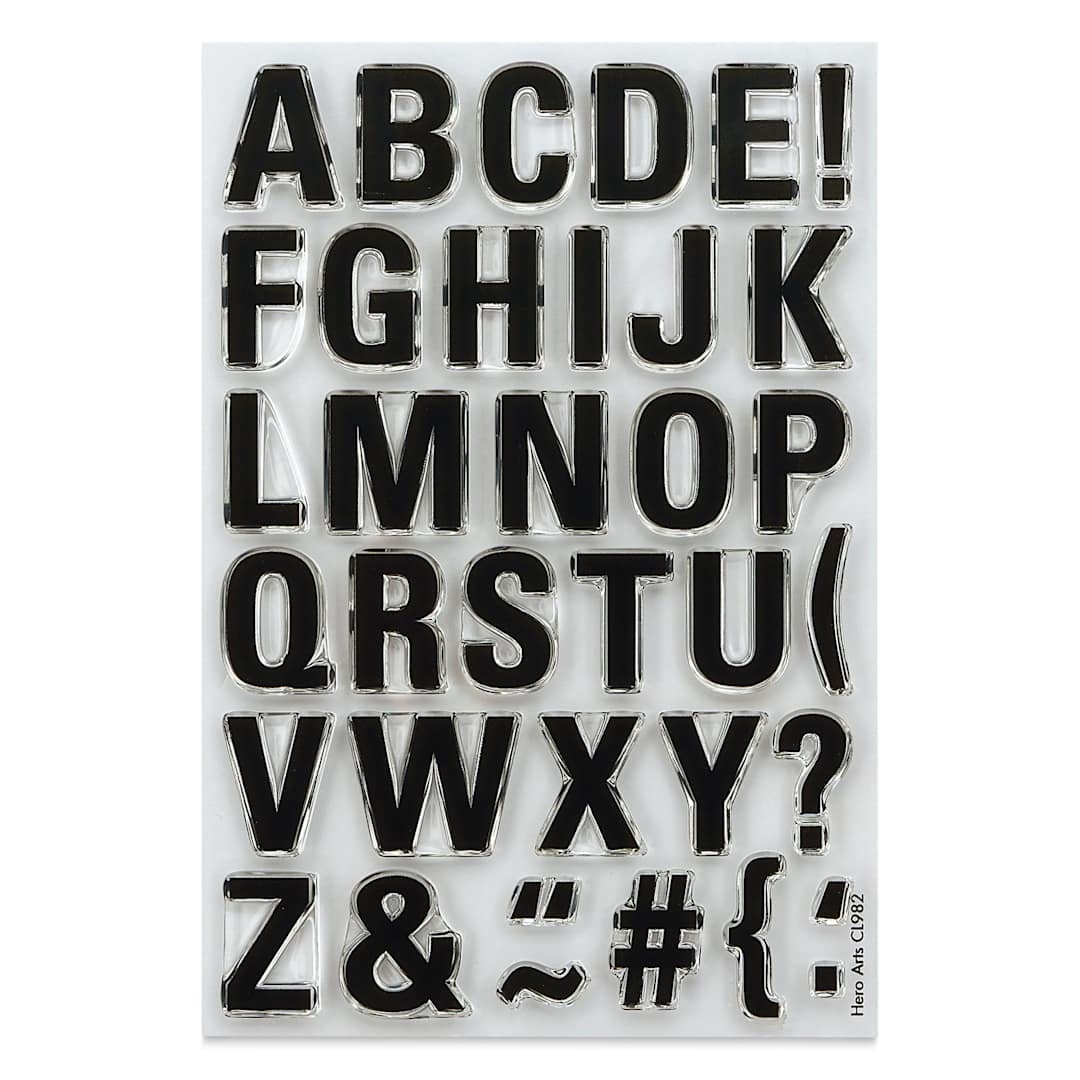 Open in modal - Hero Arts Luggage Tag Alphabet Clear Stamp Set - Set of 35