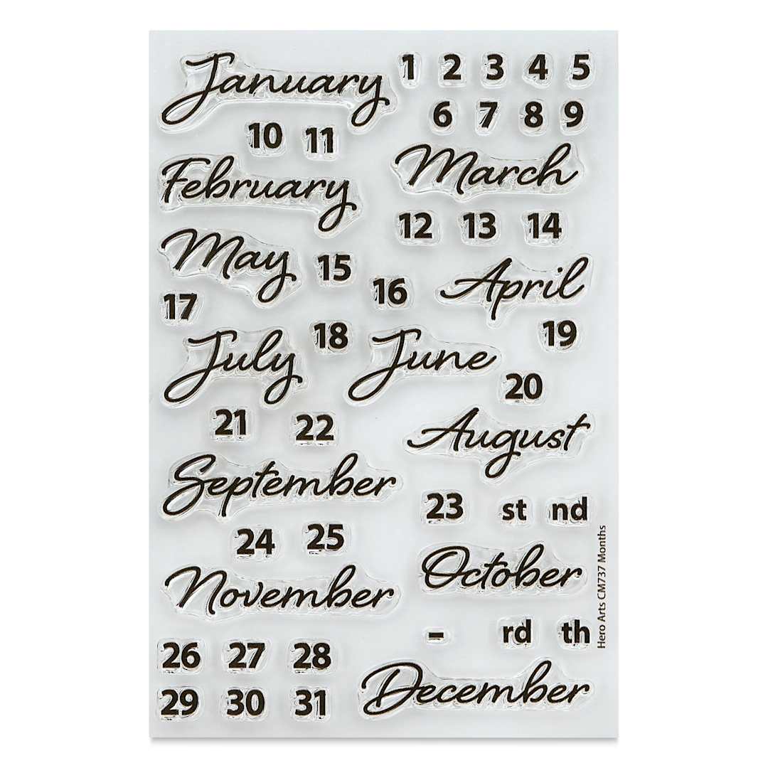 Open in modal - Hero Arts Planner Clear Stamp Set - Months, 4" X 6"