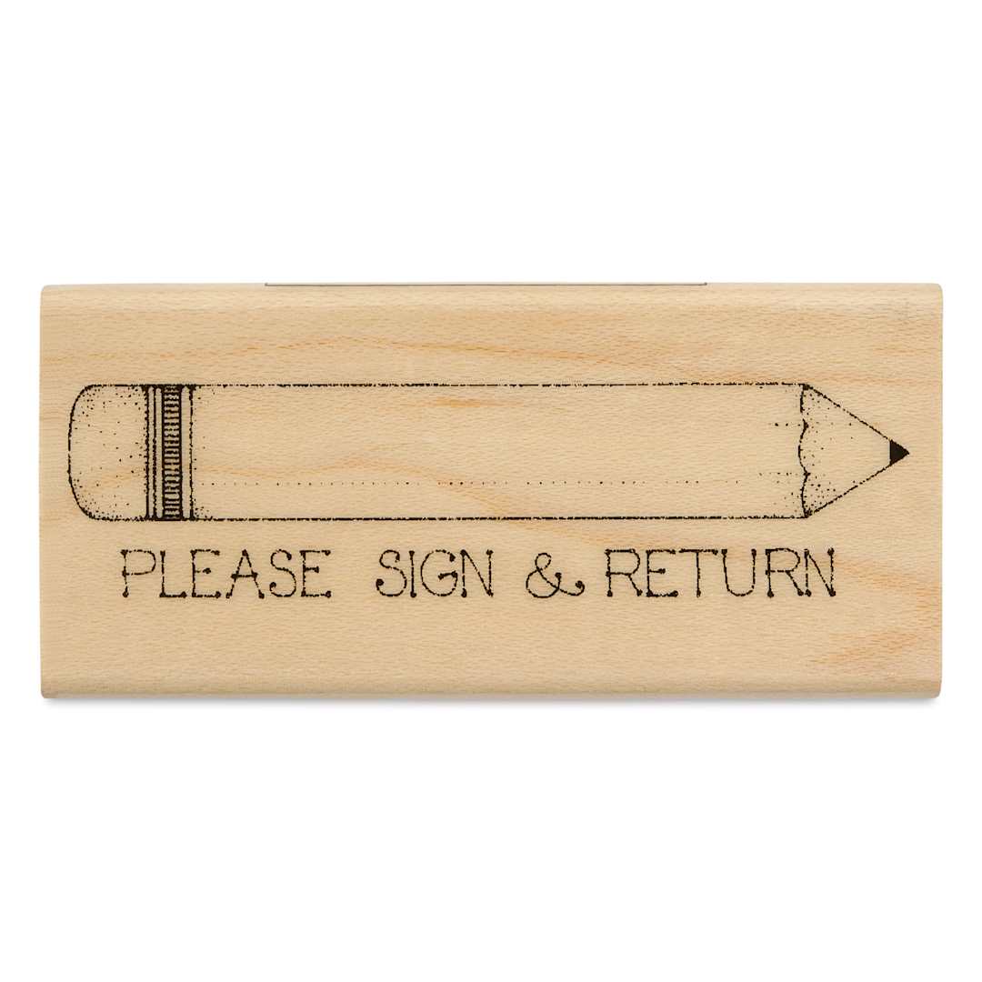 Open in modal - Hero Arts Woodblock Teacher Stamp - Please Sign and Return Pencil