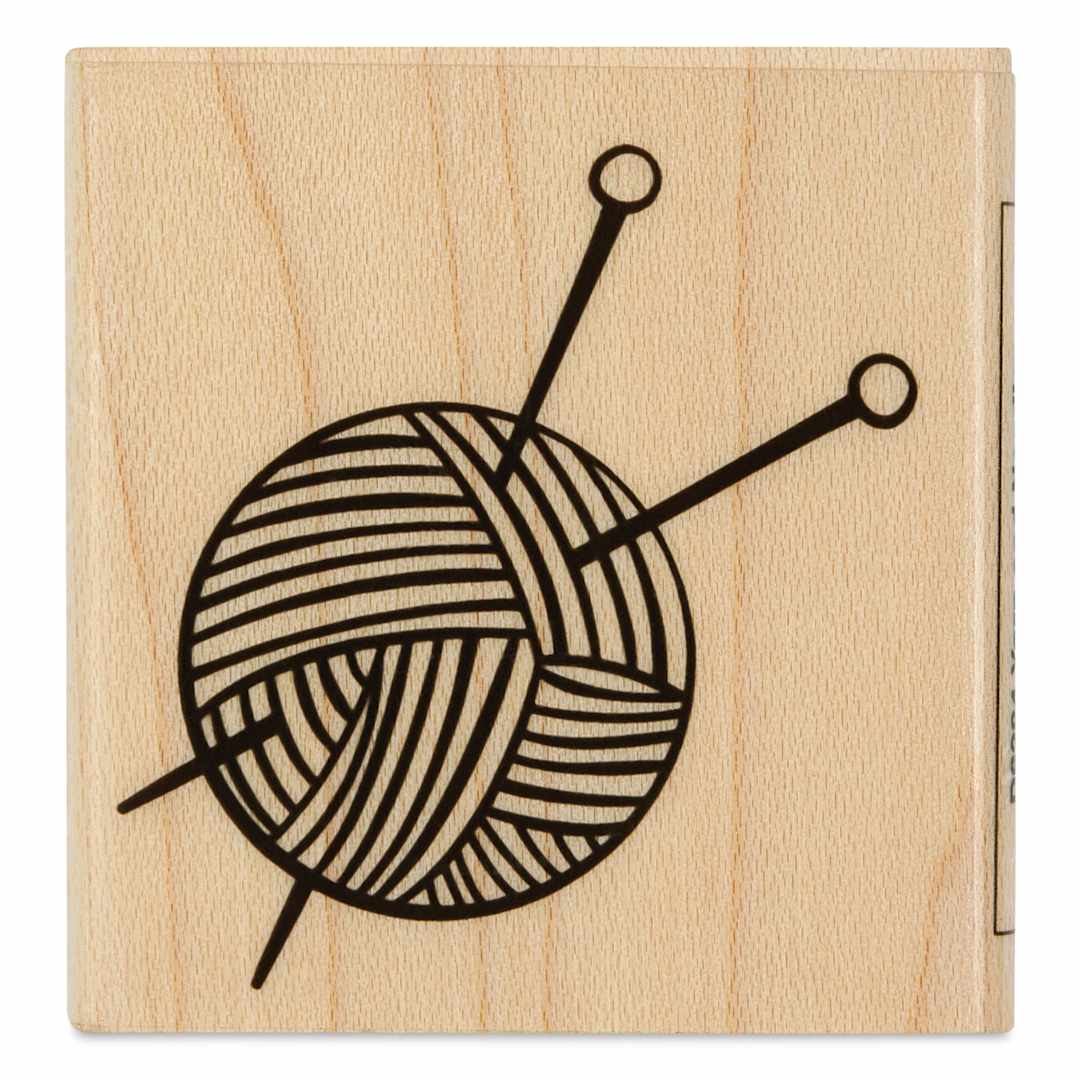 Open in modal - Hero Arts Yarn and Needles Woodblock Stamp