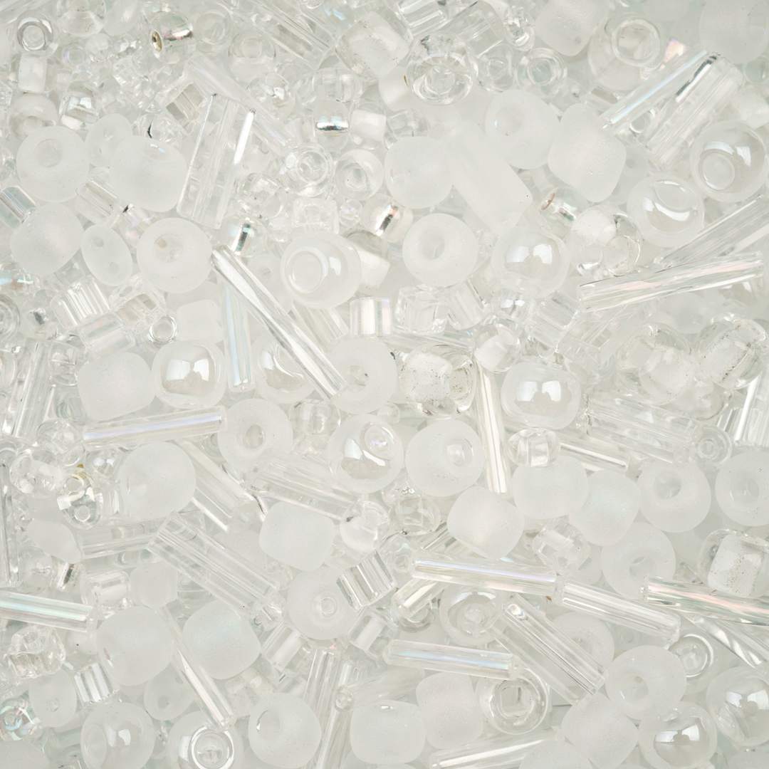 Open in modal - John Bead Bead Bar Czech Glass Bead Assortment - Crystal, 20 g