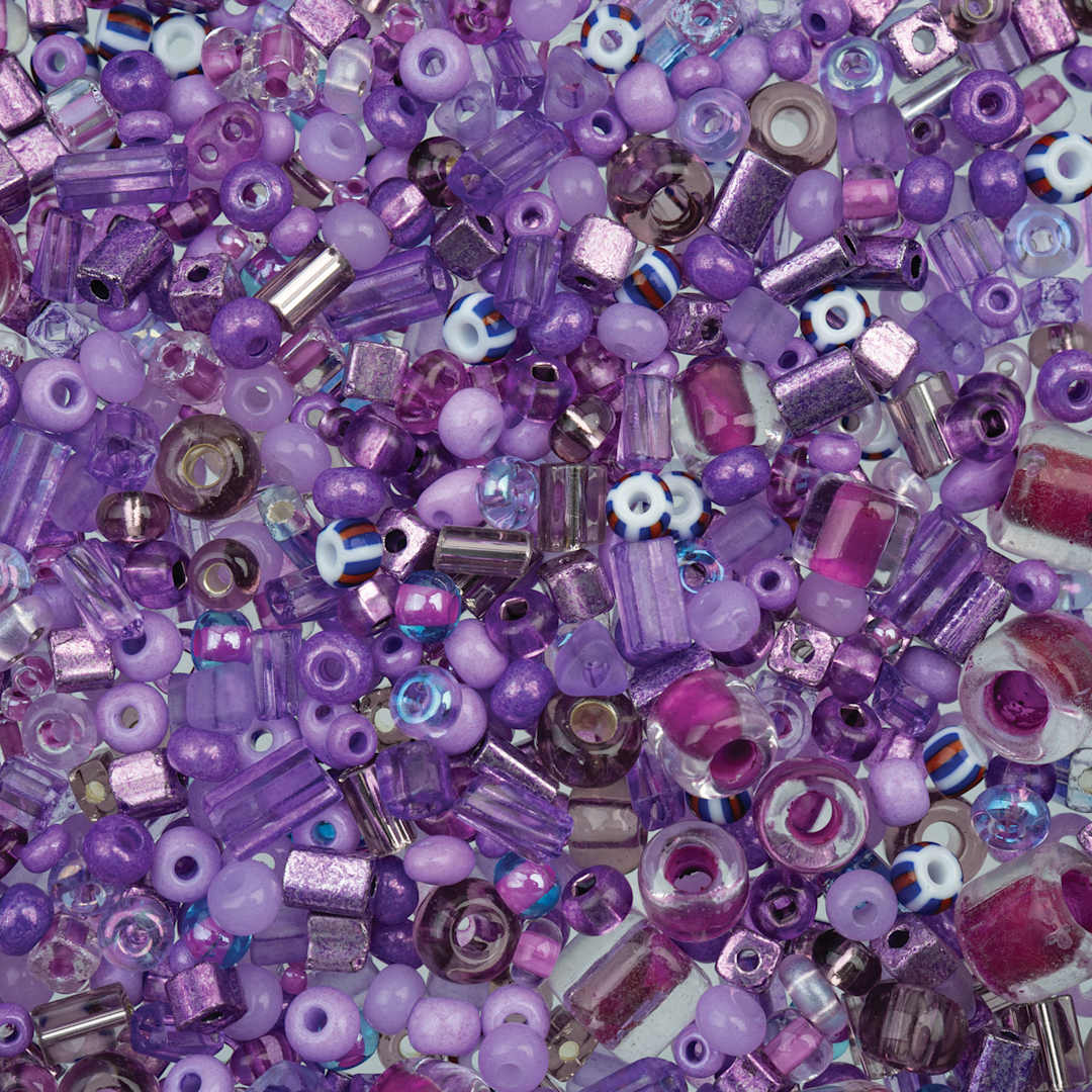 Open in modal - John Bead Bead Bar Czech Glass Bead Assortment - Light Purple, 20 g