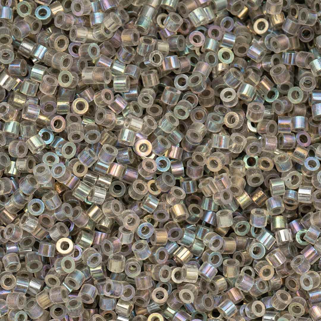 Open in modal - John Bead Cylin 11/0 Glow in the Dark Cylindrical Seed Beads - Grey AB, 25g