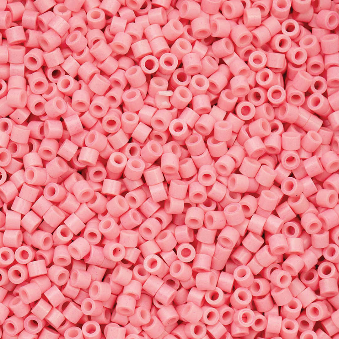 Open in modal - John Bead Cylin 11/0 Ceylon Cylindrical Seed Beads - Opaque Pink, 25g