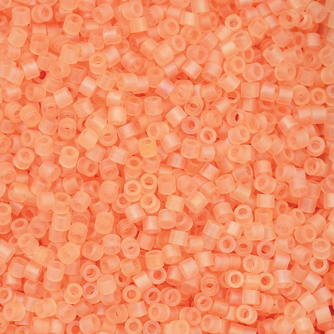 Open in modal - John Bead Cylin 11/0 Matte Macaron Cylindrical Seed Beads - Tangerine AB