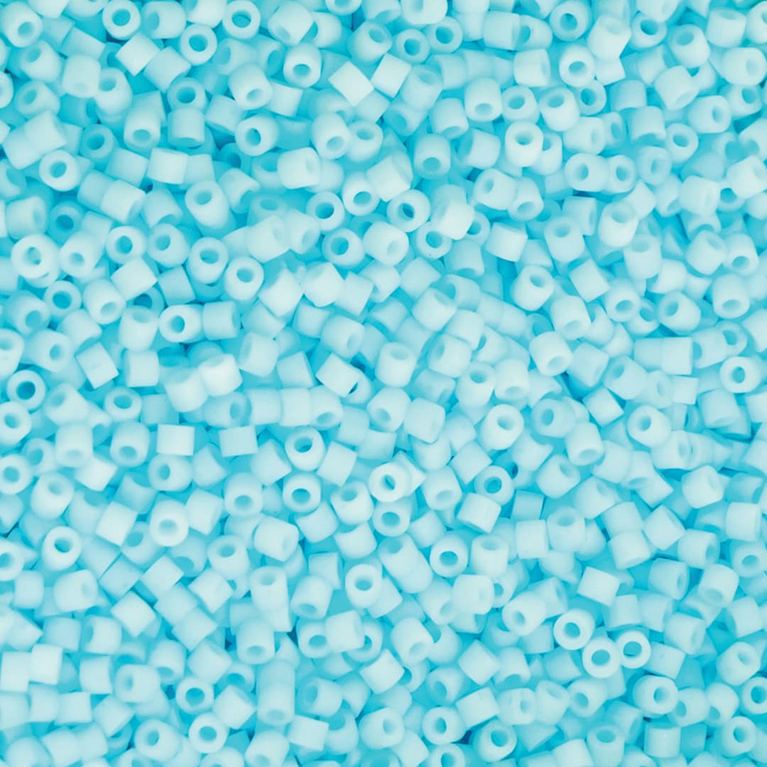 Open in modal - John Bead Cylin 11/0 Matte Macaron Cylindrical Seed Beads - Light Blue
