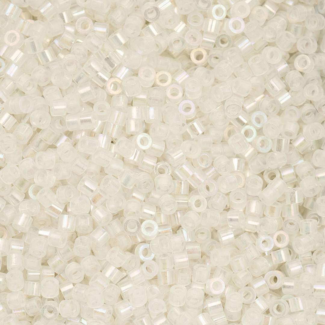 Open in modal - John Bead Cylin 11/0 Glow in the Dark Cylindrical Seed Beads - White to Turquoise AB, 25g