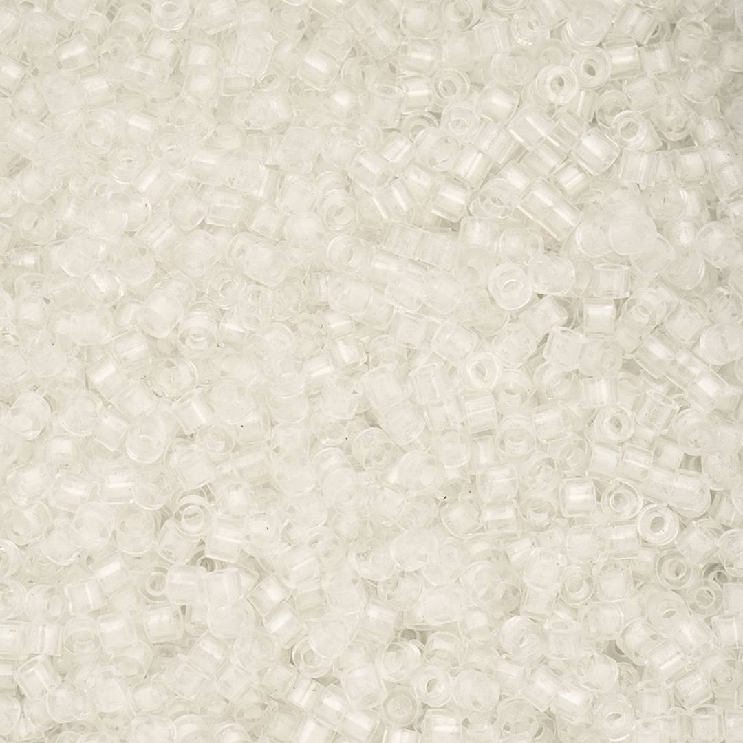 Open in modal - John Bead Cylin 11/0 Glow in the Dark Cylindrical Seed Beads - White to Sky, 25g