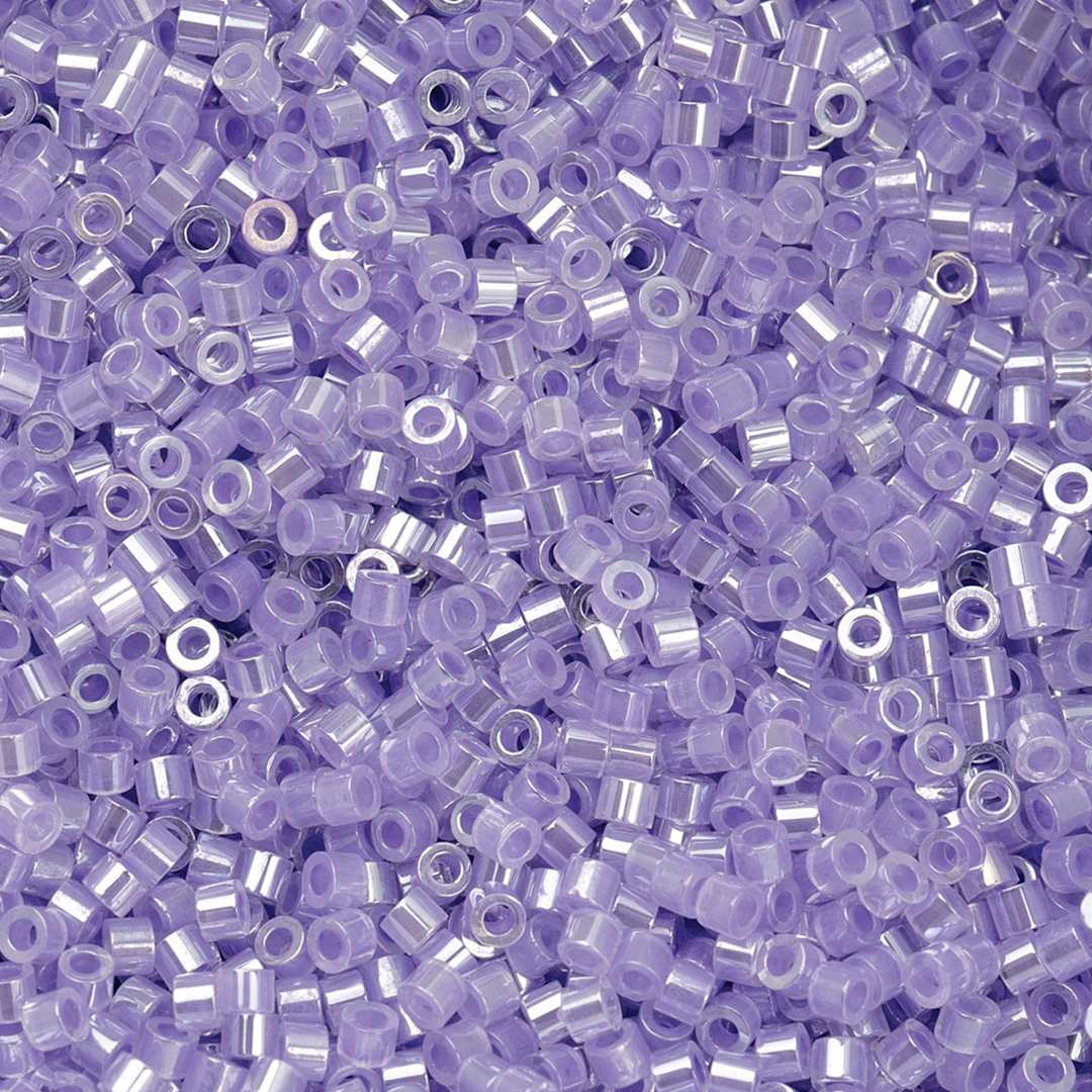 Open in modal - John Bead Cylin 11/0 Ceylon Cylindrical Seed Beads - Crystal Purple Lined, 25g