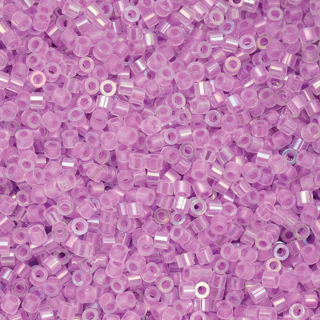 Open in modal - John Bead Cylin 11/0 Glow in the Dark Cylindrical Seed Beads - Purple AB, 25g