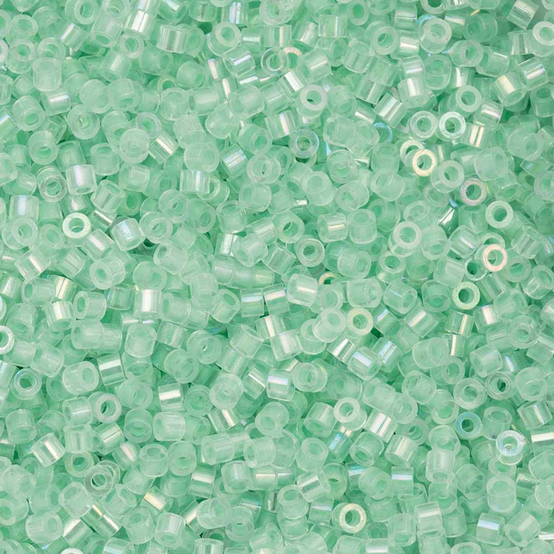 Open in modal - John Bead Cylin 11/0 Glow in the Dark Cylindrical Seed Beads - Green AB, 25g