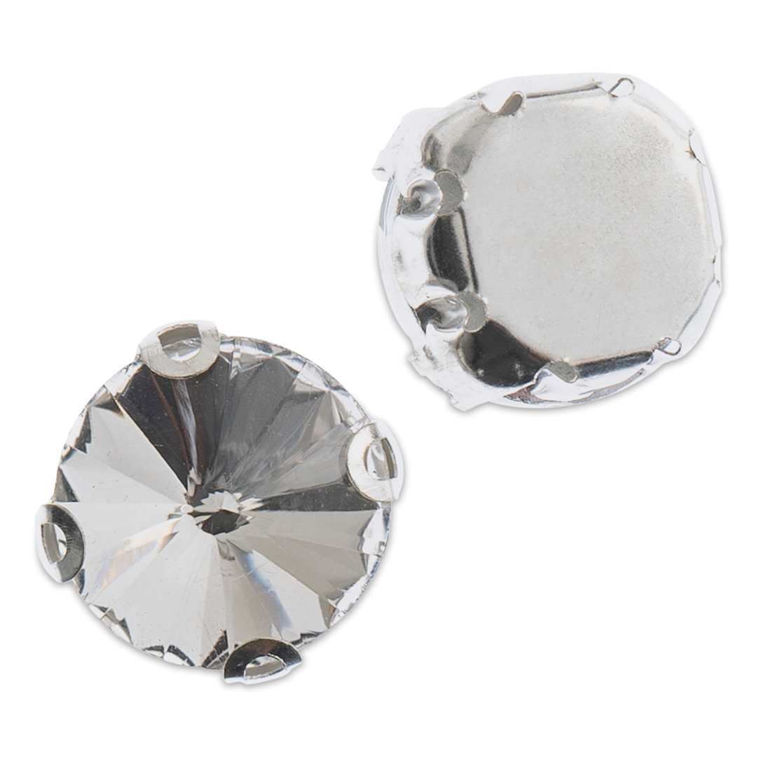 Open in modal - John Bead Crystal Lane DIY Sew On Rhinestones - Pkg of 20, Silver Setting, Crystal, 10 mm