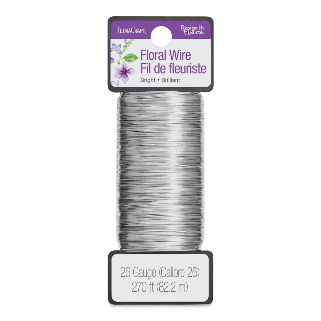 Open in modal - FloraCraft Floral Paddle Wire - Silver, 26 gauge