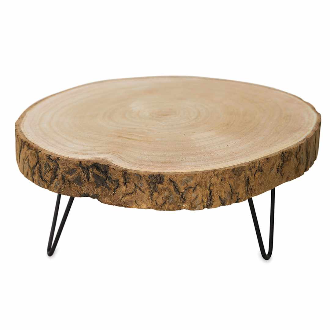 Open in modal - Creative Co-Op Round Wood Pedestal