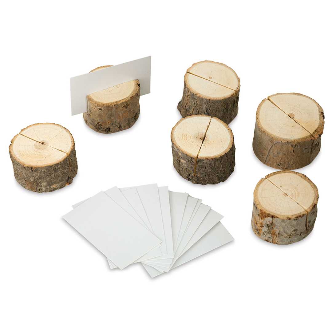 Open in modal - Creative Co-Op Wood Place Holder Set