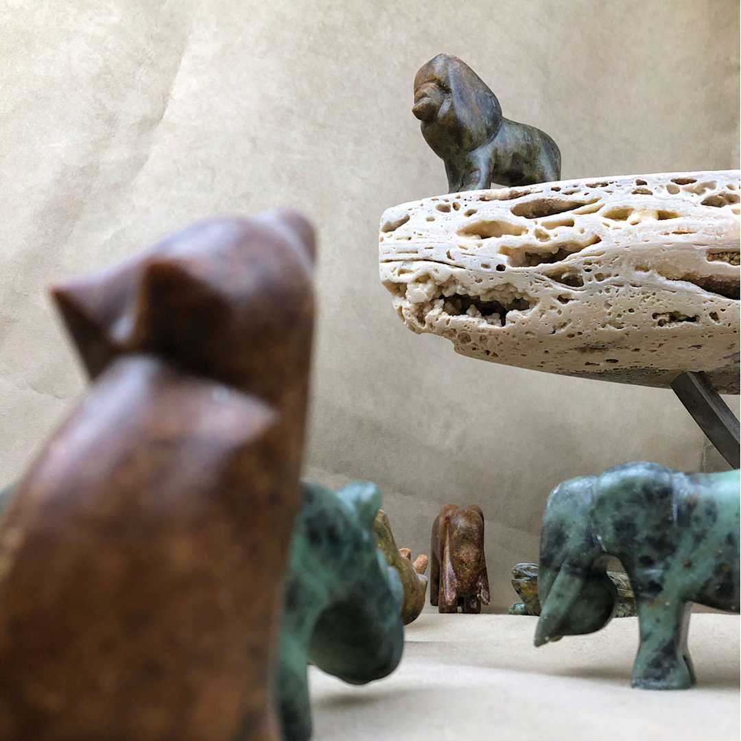 Open in modal - StudioStone Creative Soapstone Carving Kits, finished Animals