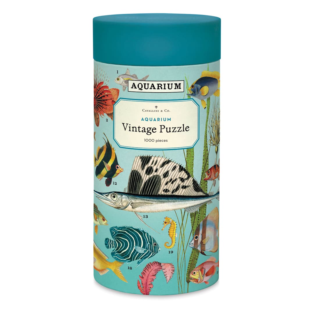 Open in modal - Cavallini Vintage Aquarium 1,000 Piece Puzzle (Front of packaging)
