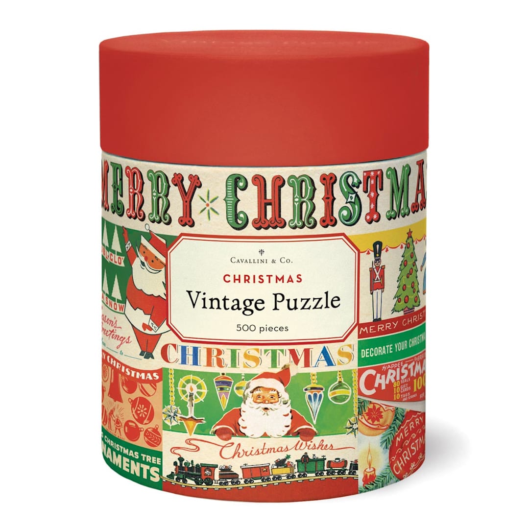 Open in modal - Cavallini Vintage Christmas 500 Piece Puzzle