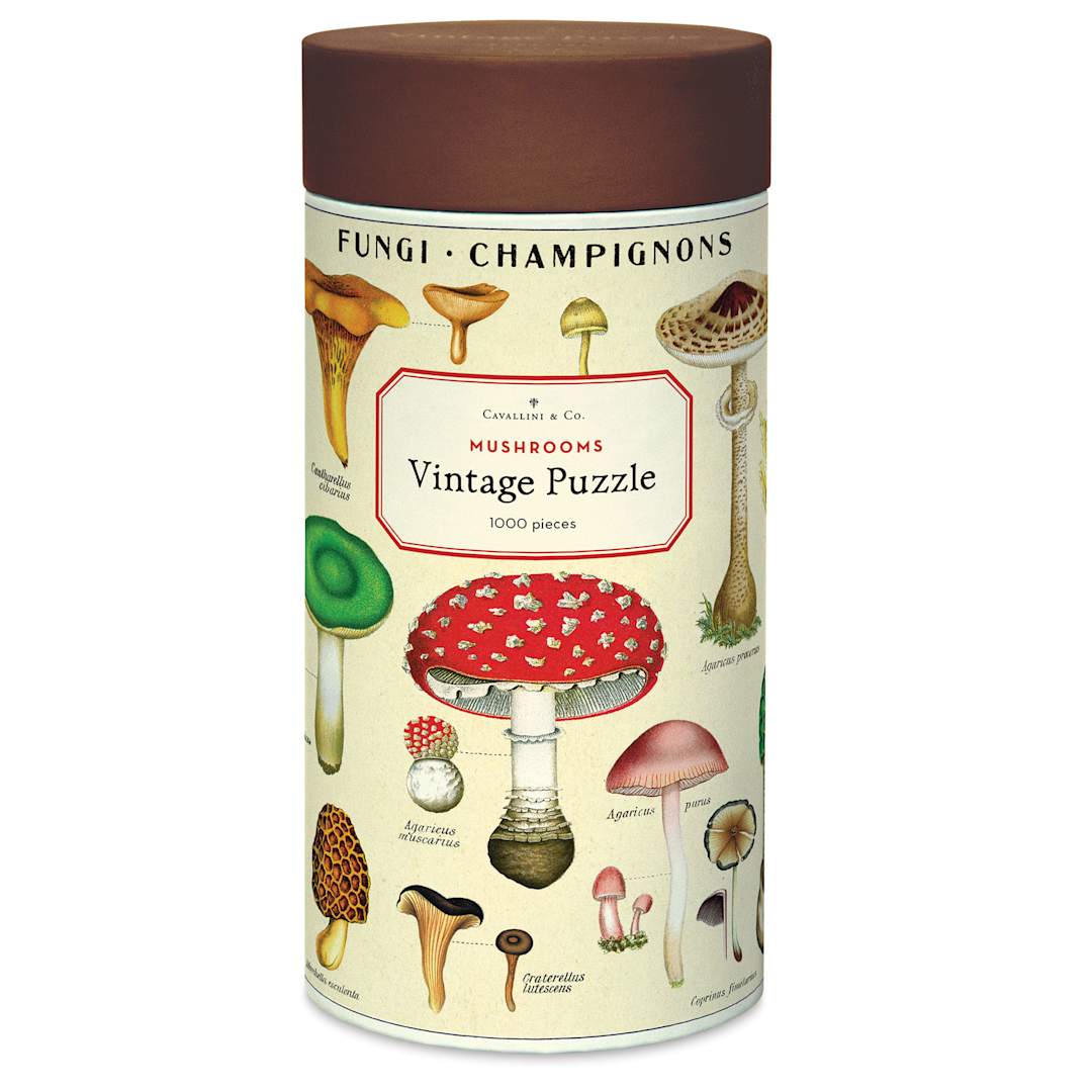 Open in modal - Cavallini Vintage Mushrooms 1,000 Piece Puzzle (Front of packaging)