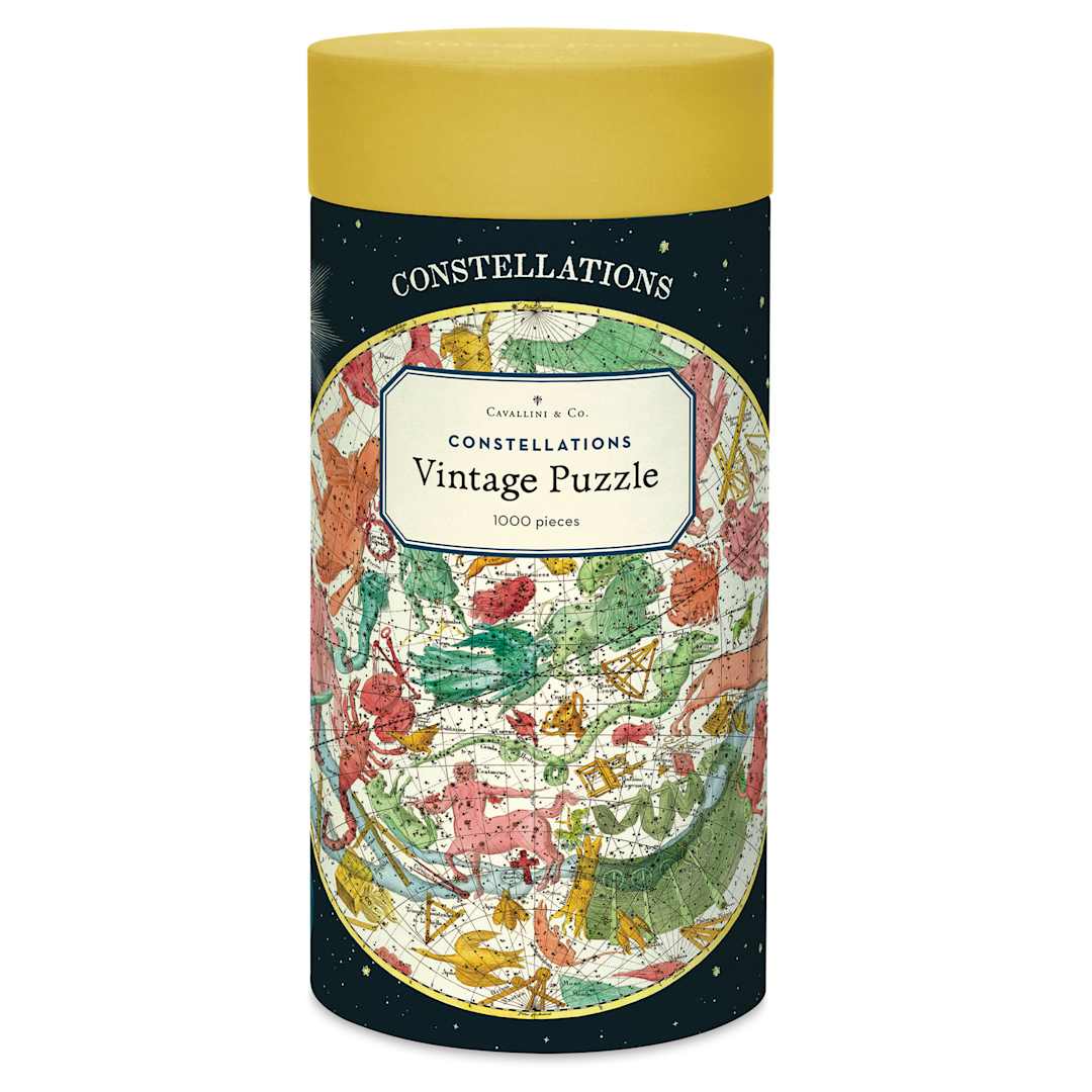 Open in modal - Cavallini Vintage Constellations 1,000 Piece Puzzle (Front of packaging)