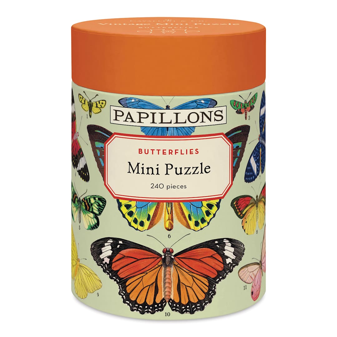 Open in modal - Cavallini Butterflies 240 Piece Mini Puzzle - 10-1/2" x 14", front of packaging
