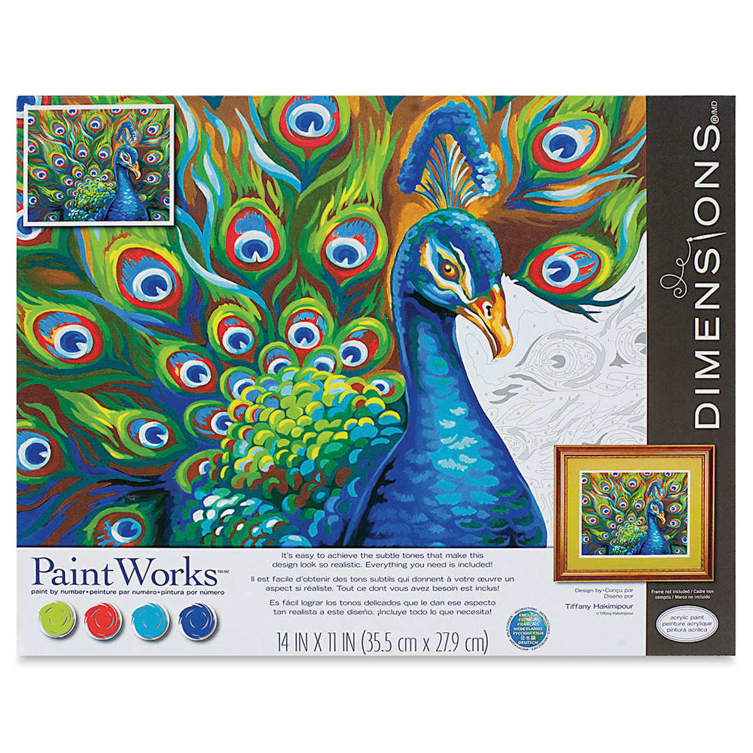 Open in modal - Paintworks Wild Feathers 14" x 11" Paint by Number Kit, In Package