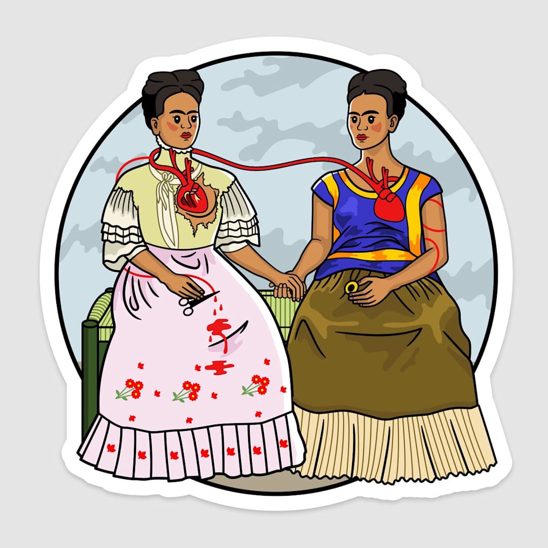 Open in modal - Vinyl Art Stickers Frida Kahlo - Two Fridas, 6/Pkg.