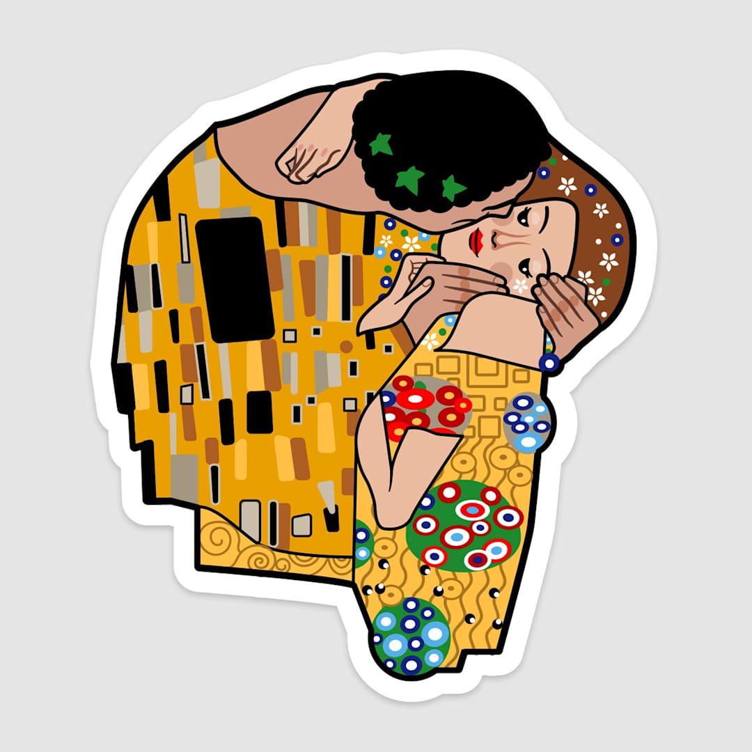 Open in modal - Vinyl Art Stickers Gustav Klimt - Kiss, 6/Pkg.