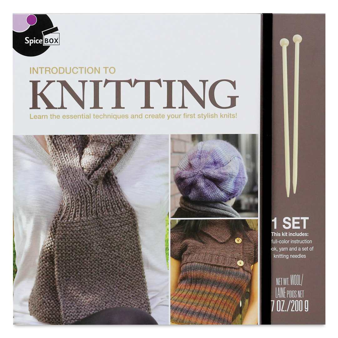 Open in modal - SpiceBox Introduction to Knitting Kit (Front of package)