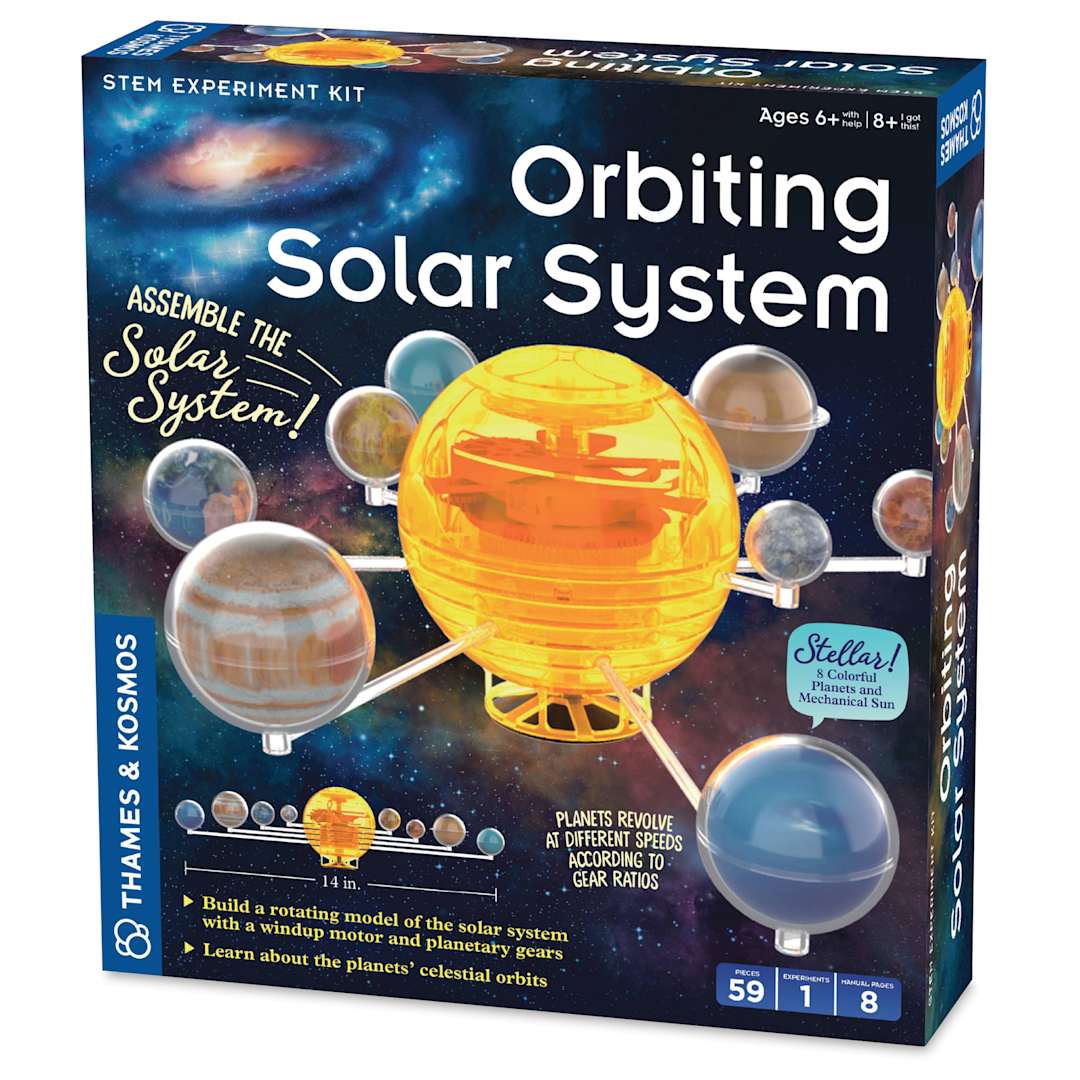 Open in modal - Thames & Kosmos Incredible Orbiting Solar System STEM Experiment Kit (front of box)