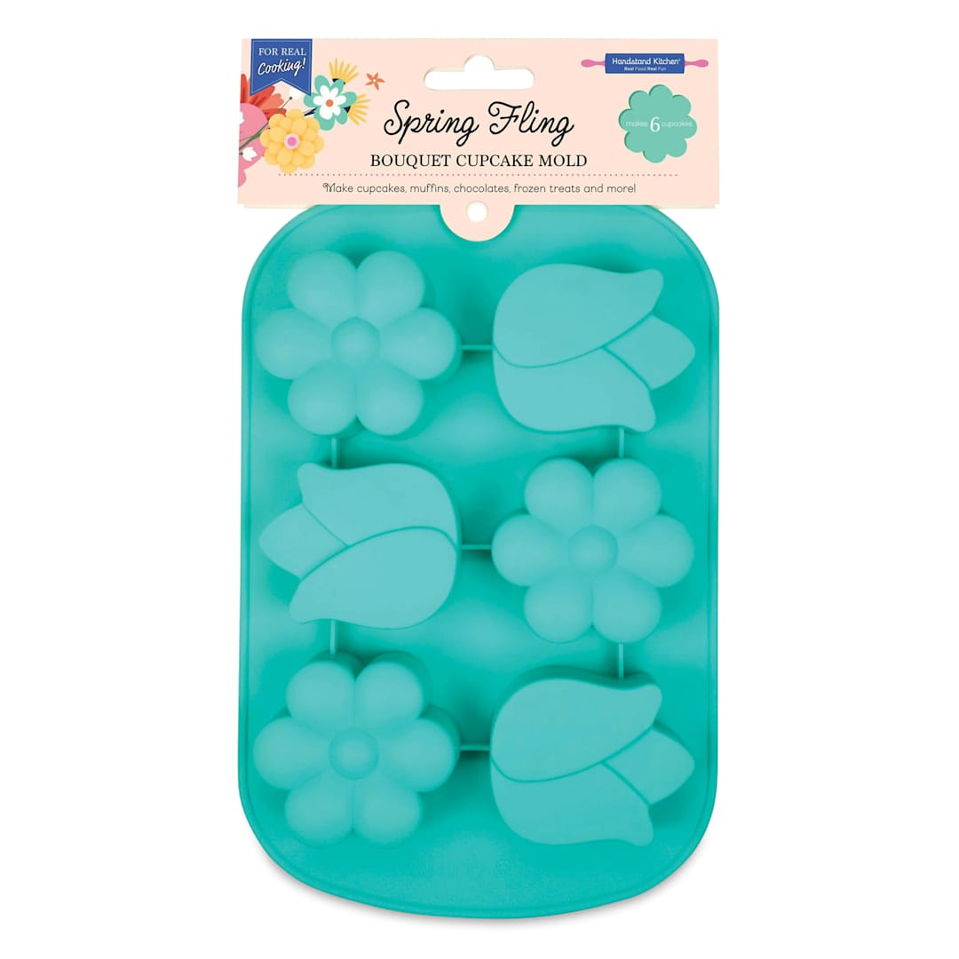 Open in modal - Handstand Kitchen Cupcake Mold - Spring Fling Bouquet, front of the packaging.