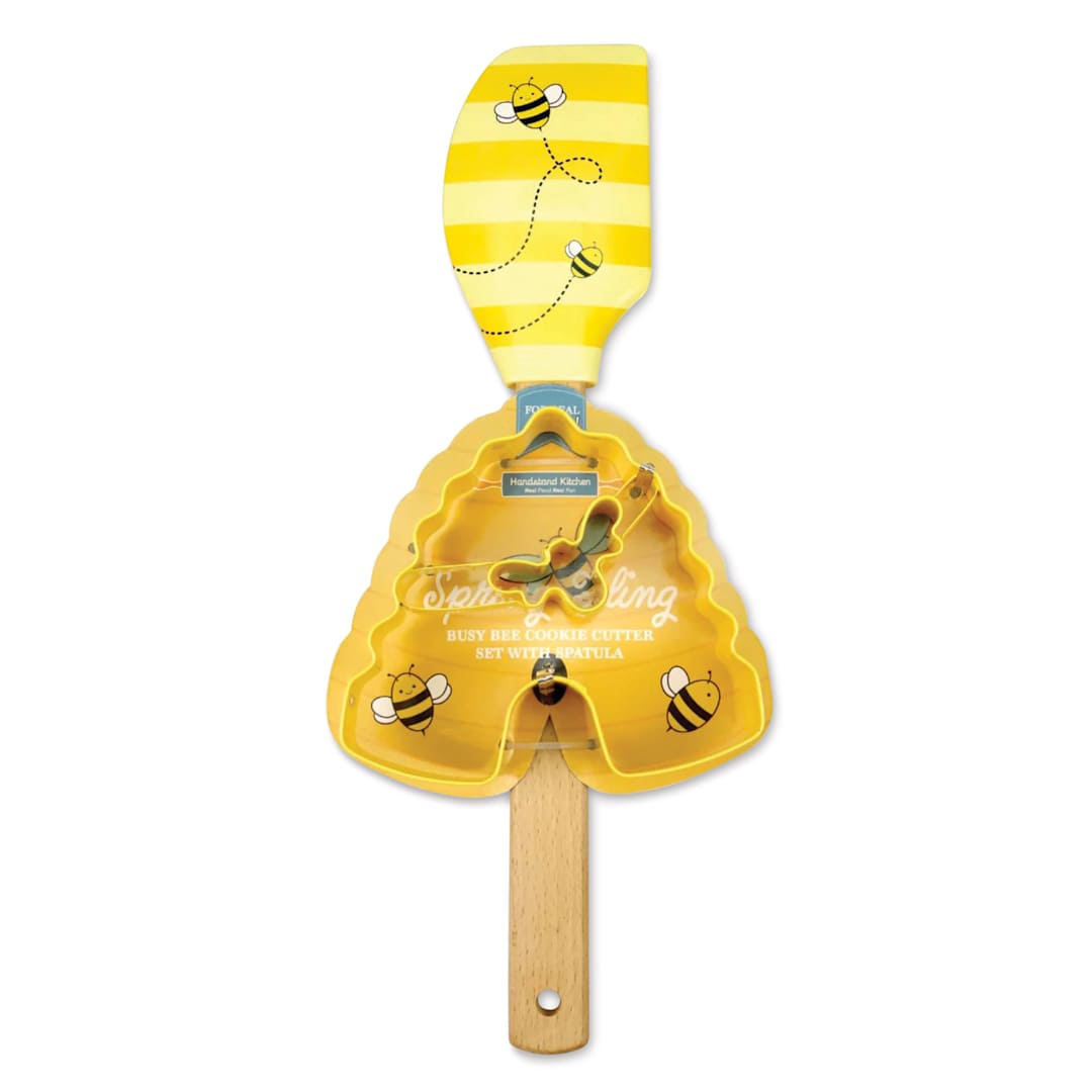 Open in modal - Spring Fling Busy Bee Cookie Cutter and Spatula Set (Front of packaging)