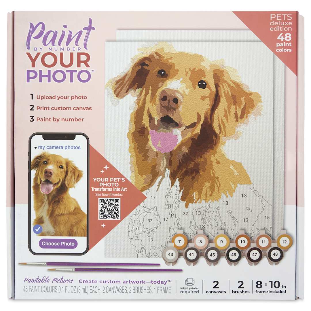 Open in modal - Paintable Picture Paint Your Photo By Number - Pets Edition, front of packaging